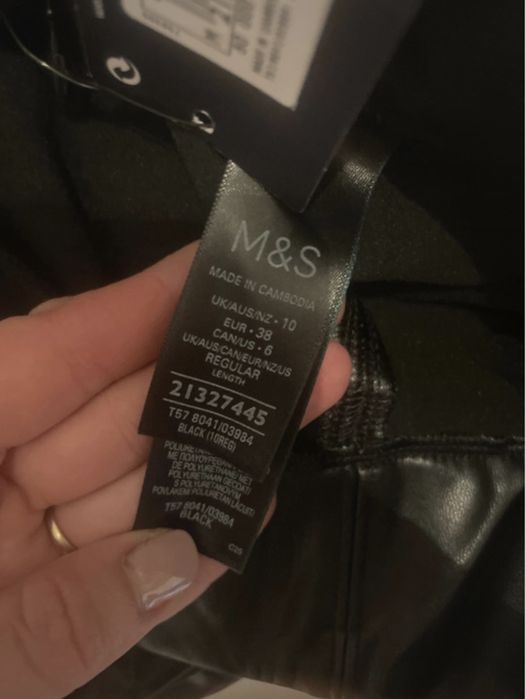 Leginsy z wysoką talią, o wyglądzie skóry  M&S