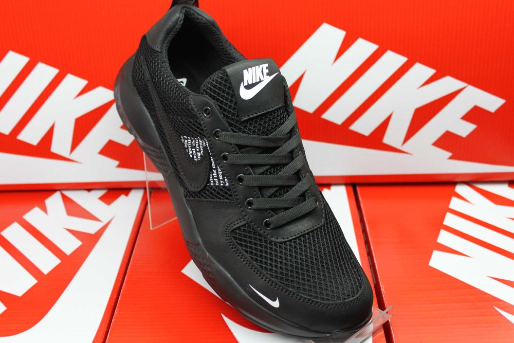 Nike - черные летние кроссовки - кросівки - кеды сетка(код:15-13сетка)