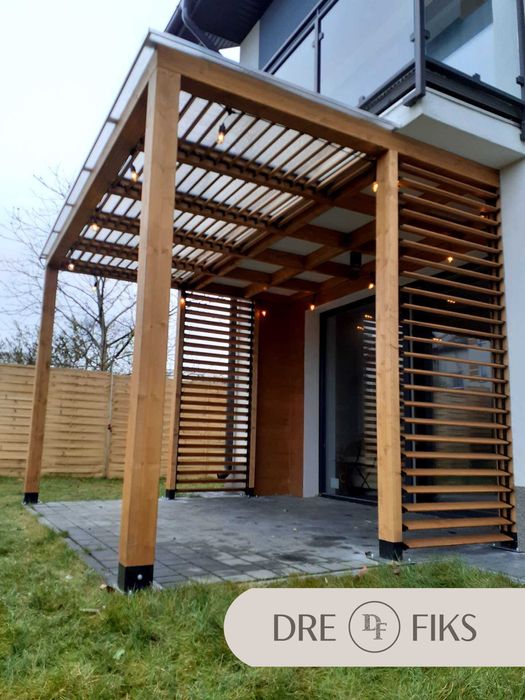 Żaluzje drewniane ogrodowe Shutters Ruchome Deseczki system