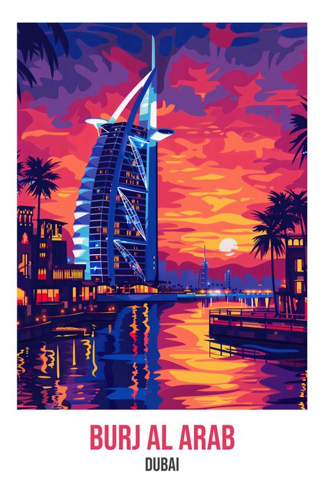 Plakat 40x60cm Burj Al Arab, Dubai