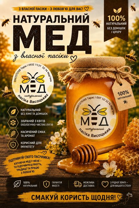 Натуральний мед. пасіка Висоцьких