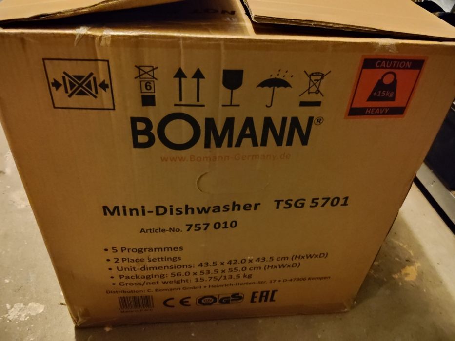 Bomann mini-dishwasher  mini zmywarka/zmywarka hotelowa TSG 5701