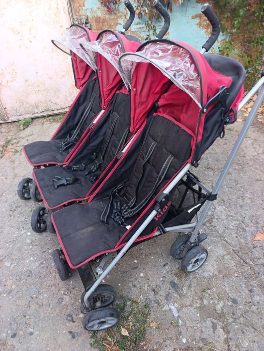 Коляска для тройни или погодков Kids Kargo Triple (трость)