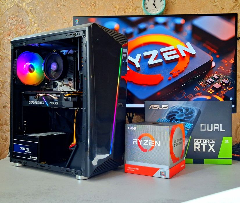 Ryzen 5 3600+ RTX2060+ B450+ 16gb DDR4 игровой компьютер AMD s-AM4 Samsung