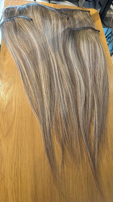 Tic tac de cabelo humano loiro liso 60cm