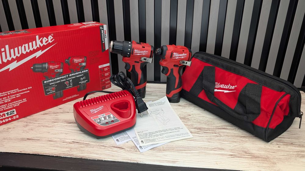 Набір Milwaukee M12 3494-22 Шуруповерт 3401-20 Імпакт 3450-20