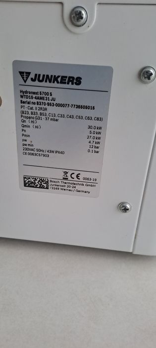 Esquentador 15lts junkers