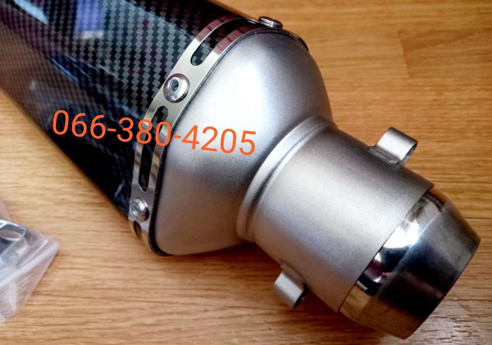 Глушитель прямоток Акрапович с дб киллером на мото 47 см выхлоп банка