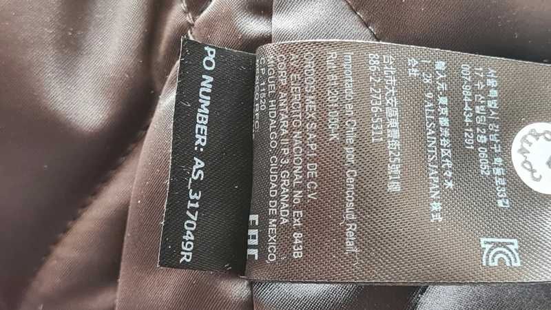 Płaszcz AllSaints eda coat – Pepitka, Alpaka, Premium