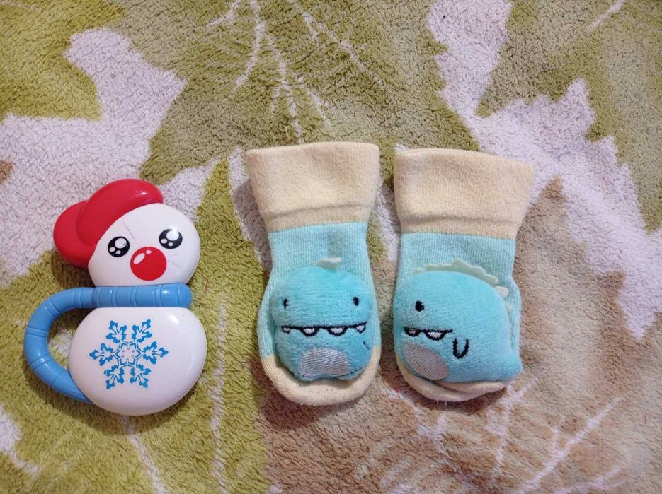 носки носочки с погремушками для новорожденных