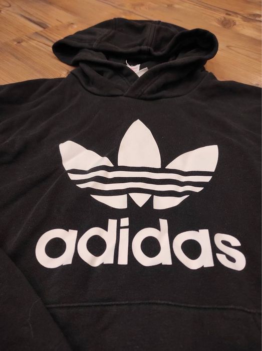 Худі Adidas з капюшоном | Чорне | Великий логотип | M