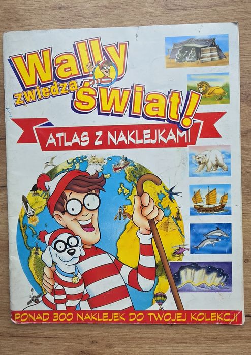 Album atlas z naklejkami retro 1995 Wally zwiedza świat  retro