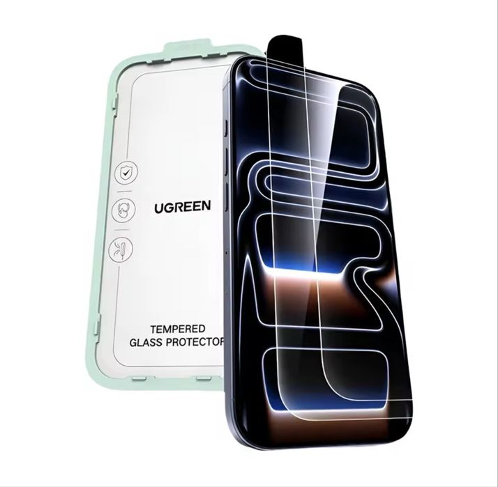 Защитное стекло Ugreen iPhone 17 Pro Max, 17 Pro, 17 Air, без черной рамки, 2 шт