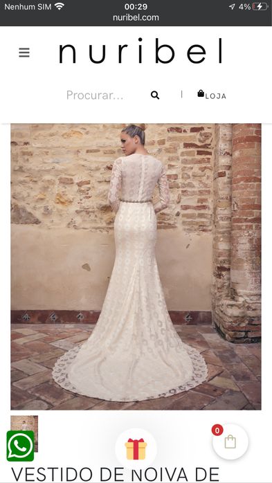 Vestido de noiva Nuribel, tamanho 38
