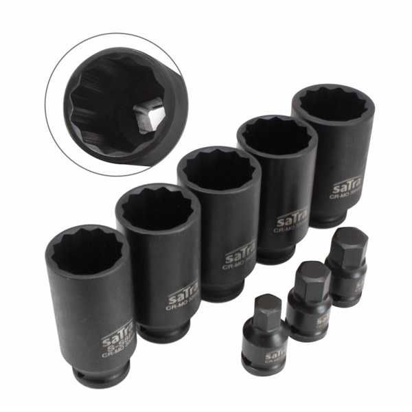 (Com Iva) Jogo Chaves Caixa Impacto 1/2" XZN 12 Faces 30 A 36  8 Peças