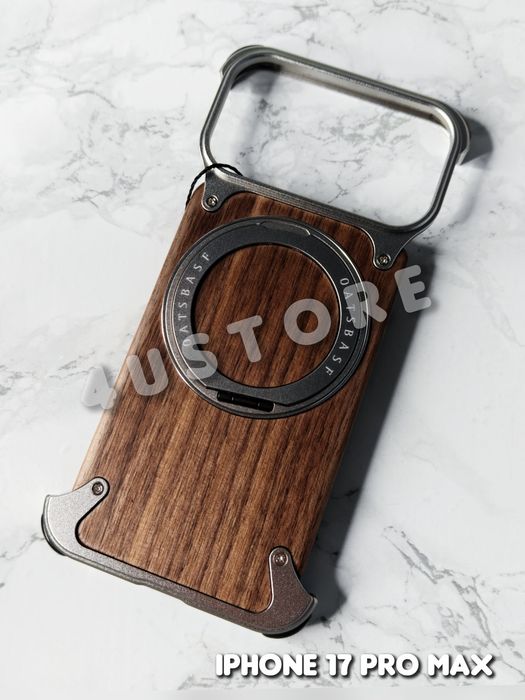 Чехол металлический Metal Case Magsafe на iPhone 17 Pro Max кожа чoхол металевий метал шкіра дерево преміум класу