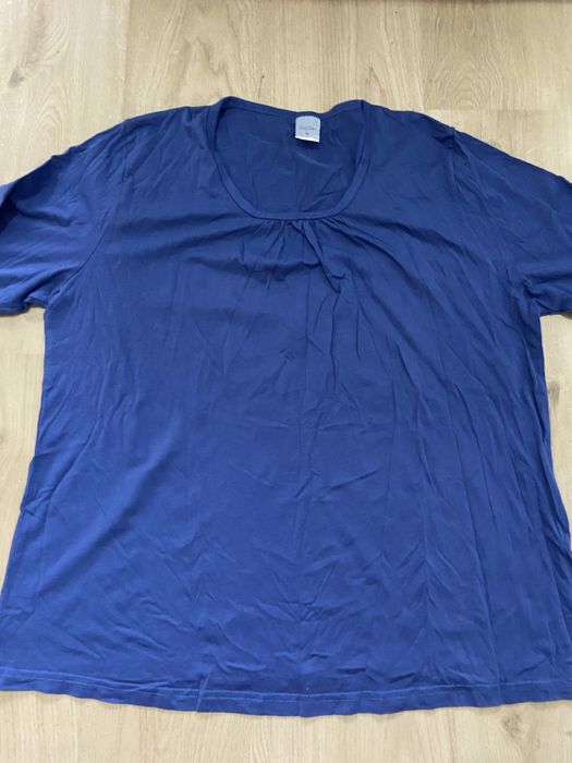 Skin to skin niebieska 5XL 50 bluzka damska bawełna plus size