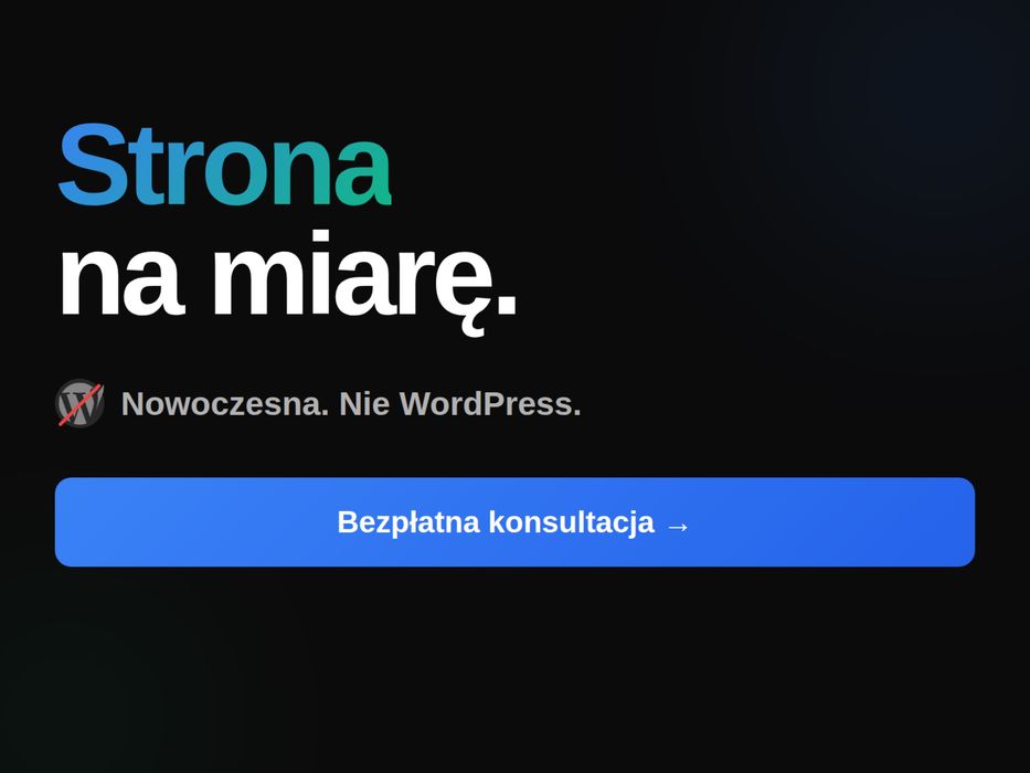 (FV VAT, 500/1000 PLN) Nowoczesna strona dla biznesu bez WordPressa