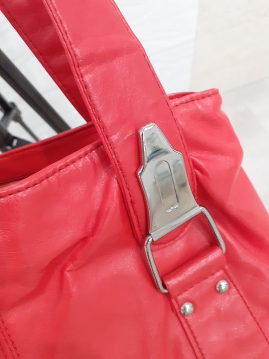 Czerwona torebka vintage chic Red leather bag 90s oldschool Rouje styl