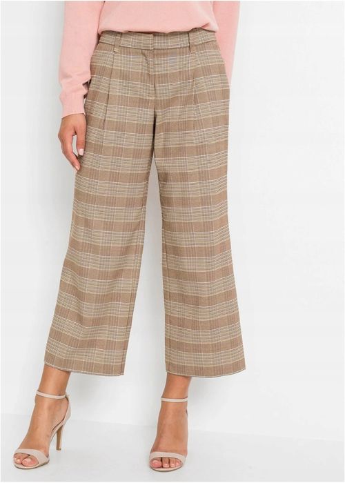 B.P.C spodnie beżowe w kratkę 46.