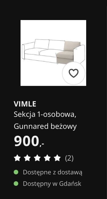 VIMLE Sofa narożna Gunnared beżowy