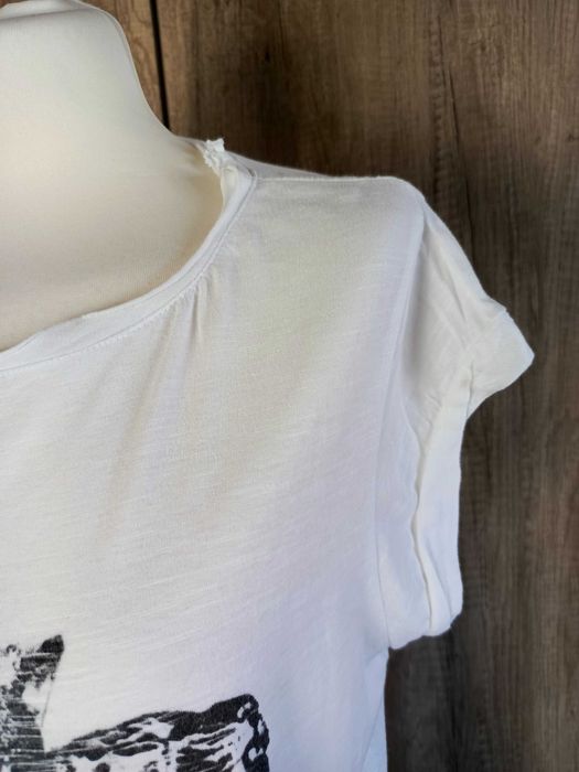 T-shirt Coster Copenhagen biały z nadrukiem 100% bawełna L basic