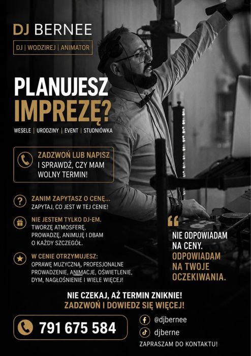 DJ/Wodzirej na Wesele, 18-stkę i Każdą Imprezę
