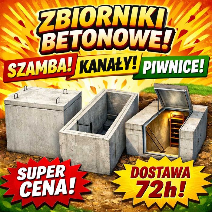 Zbiorniki betonowe – szamba, woda, kanały, piwnice SZAMBO KANAŁ ATEST