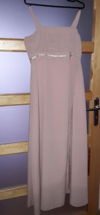 Suknia ślubna - beż/ pudrowy róż