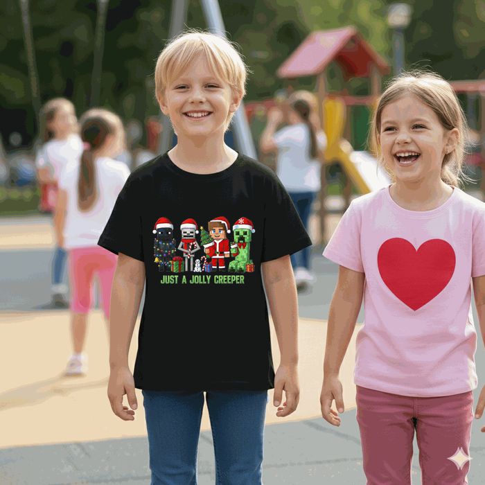 Koszulka dziecięca czarna creeper w minecraft prezent święta 116