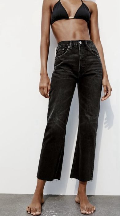 Джинси straight zara чорні 36