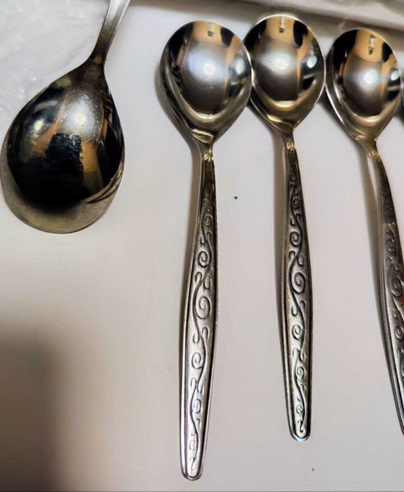 Ложки столовые чайные нержавейка весна вьюнок ссср.