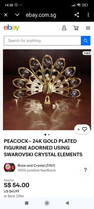 Фігурки павич орел Swarovski