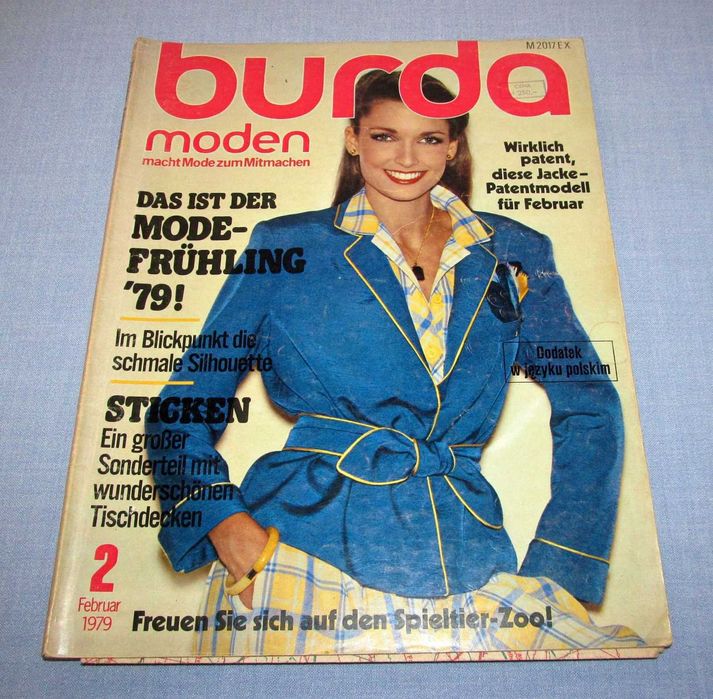 Burda Moden 2/1979 wykroje, moda, wzory, szycie, krawiectwo Vintage