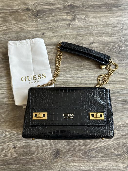 сумка Guess Katey Croc Flap Shoulder Bag сумка крос-боді жіноча сумочка через плече