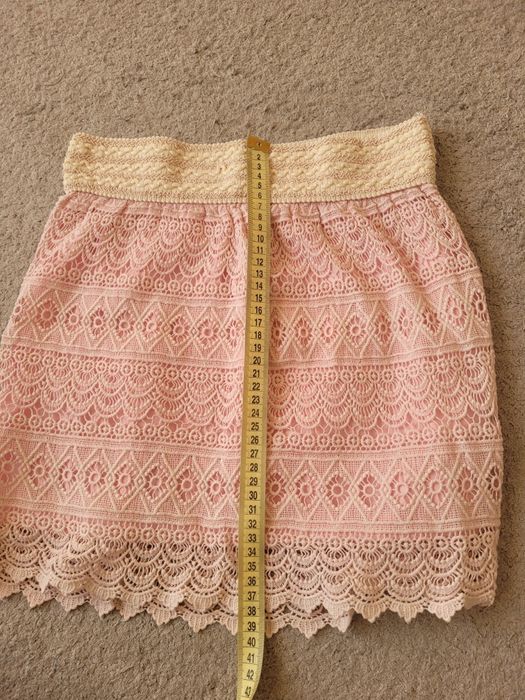 Koronkowa spódniczka pudrowy róż S/M