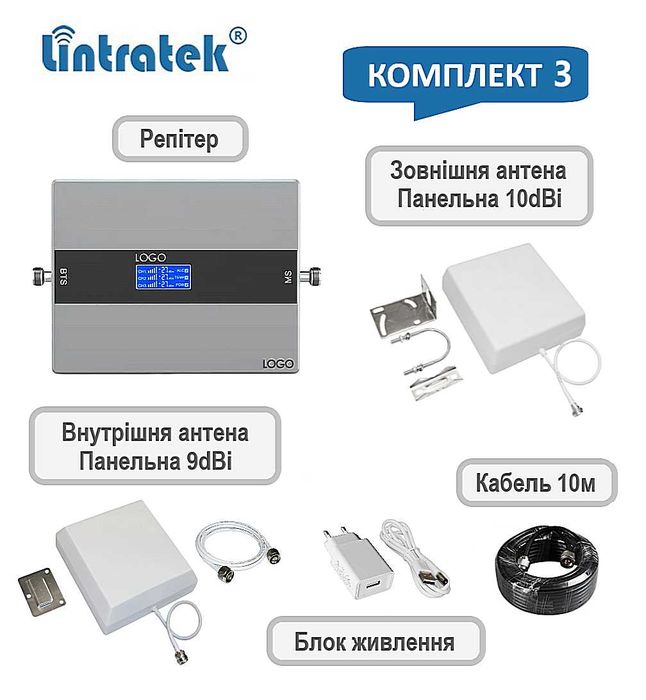 Репитер Lintratek Усилитель сигнала мобильной связи и интернета 4G LTE