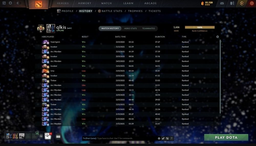 тренировка по доте ( Арк варден )