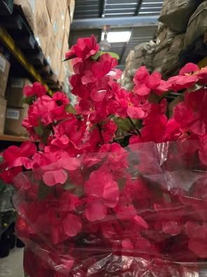 Flores de cerejeiras articiciais vermelhas para decorações