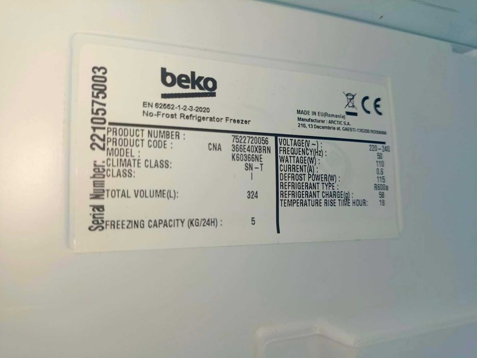 Lodówka beko półki szuflady wyświetlacz