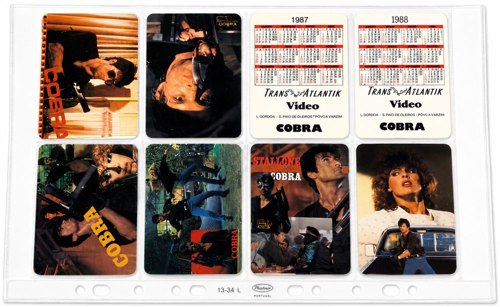 Lote 30 Calendários de Bolso Anos 80 – Rocky, Rambo, Cobra e Stallone