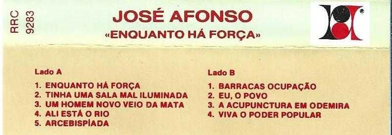 José Afonso	- - - - -		Enquanto Há Força	- - - - -	K7