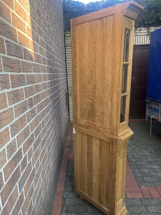 Witryna dębowa narożna