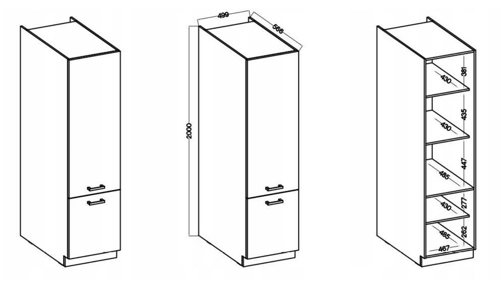Kredens MARIA Meble do Kuchni biały 150cm