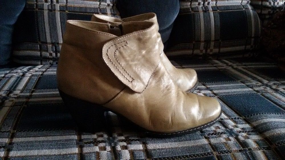 Skórzane botki damskie r.41