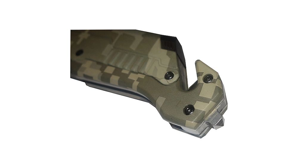 Nóż ratunkowy bezpieczeństwa 6w1 camo/moro Kandar
