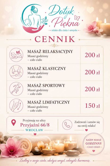 Masaże relaksacyjne- Dotyk piękna