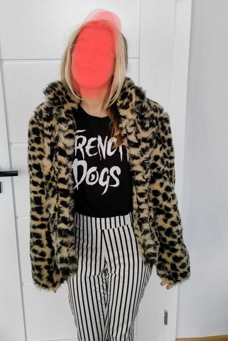 Sztuczne futerko z nadrukiem leoparda
