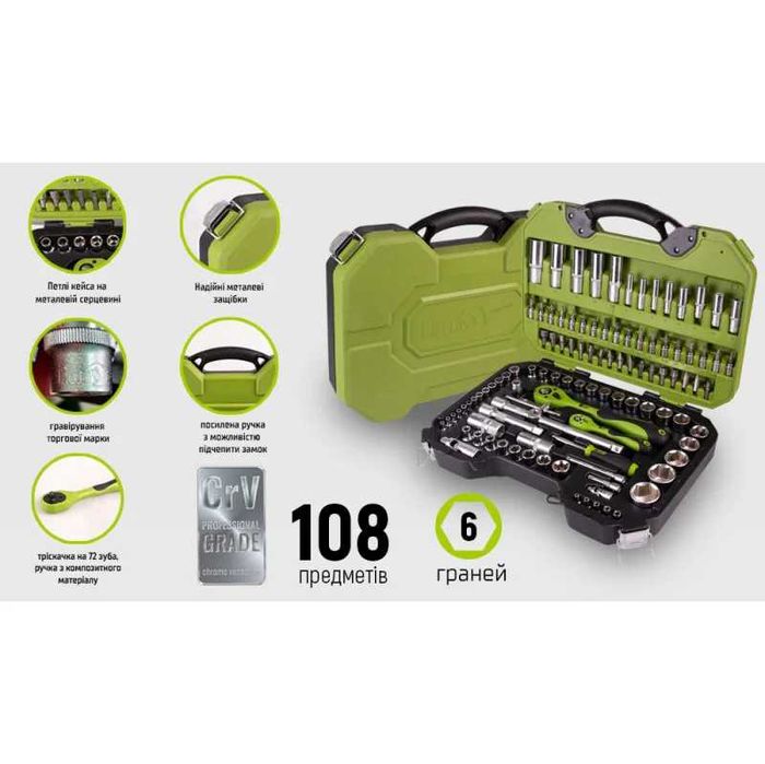 Hабір інструменту Alloid 1/2" и 1/4"108 (TS-108)