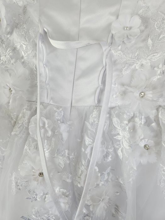 Vestido de Cerimónia Infanto-Juvenil Novo – Tulle e Cetim | 10-11 anos